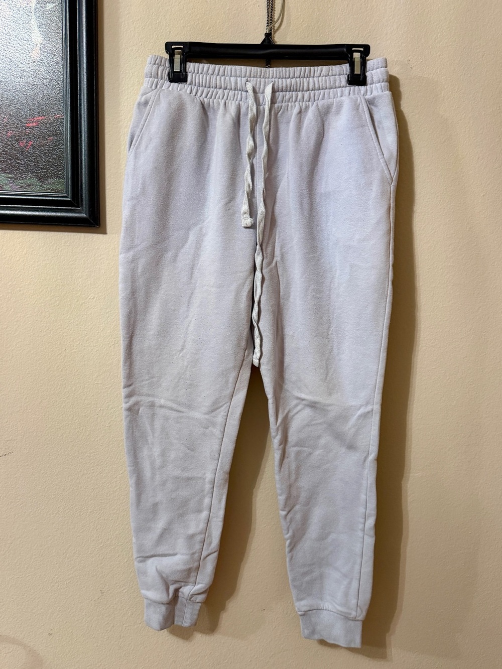 Forever 21 Men's Light Gray Sweat Joggers - Drawstring Waist